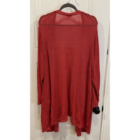J. Jill 3xl Pink Long Cardigan Sweater Light-Weight Pockets EUC Workwear Casual - Picture 2 of 6